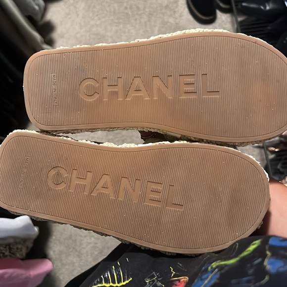 Chanel Logo Raffia Sandals & Slides - Picture 3 of 5
